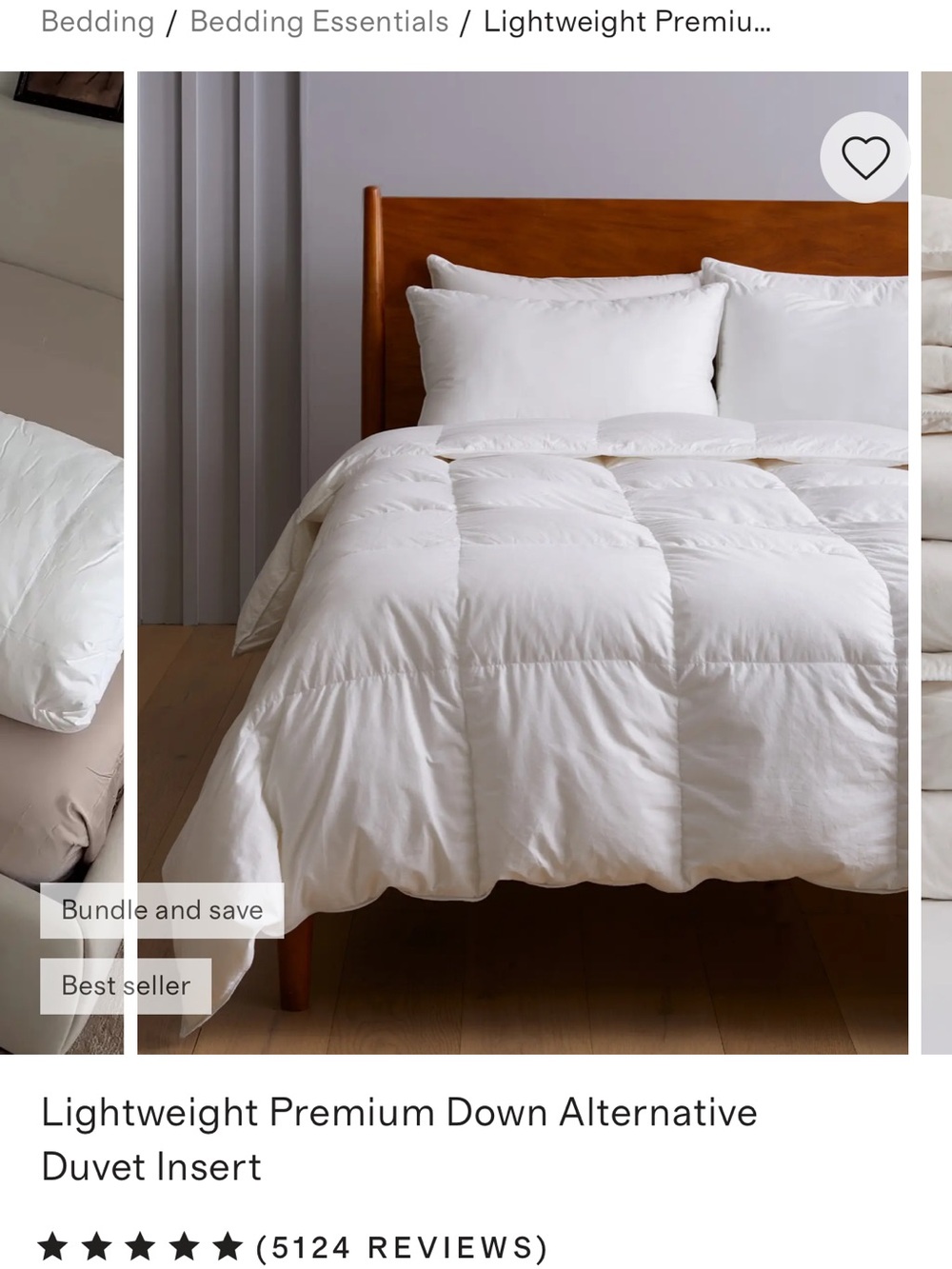 Quince White Lightweight Premium Down Alternative Duvet Insert